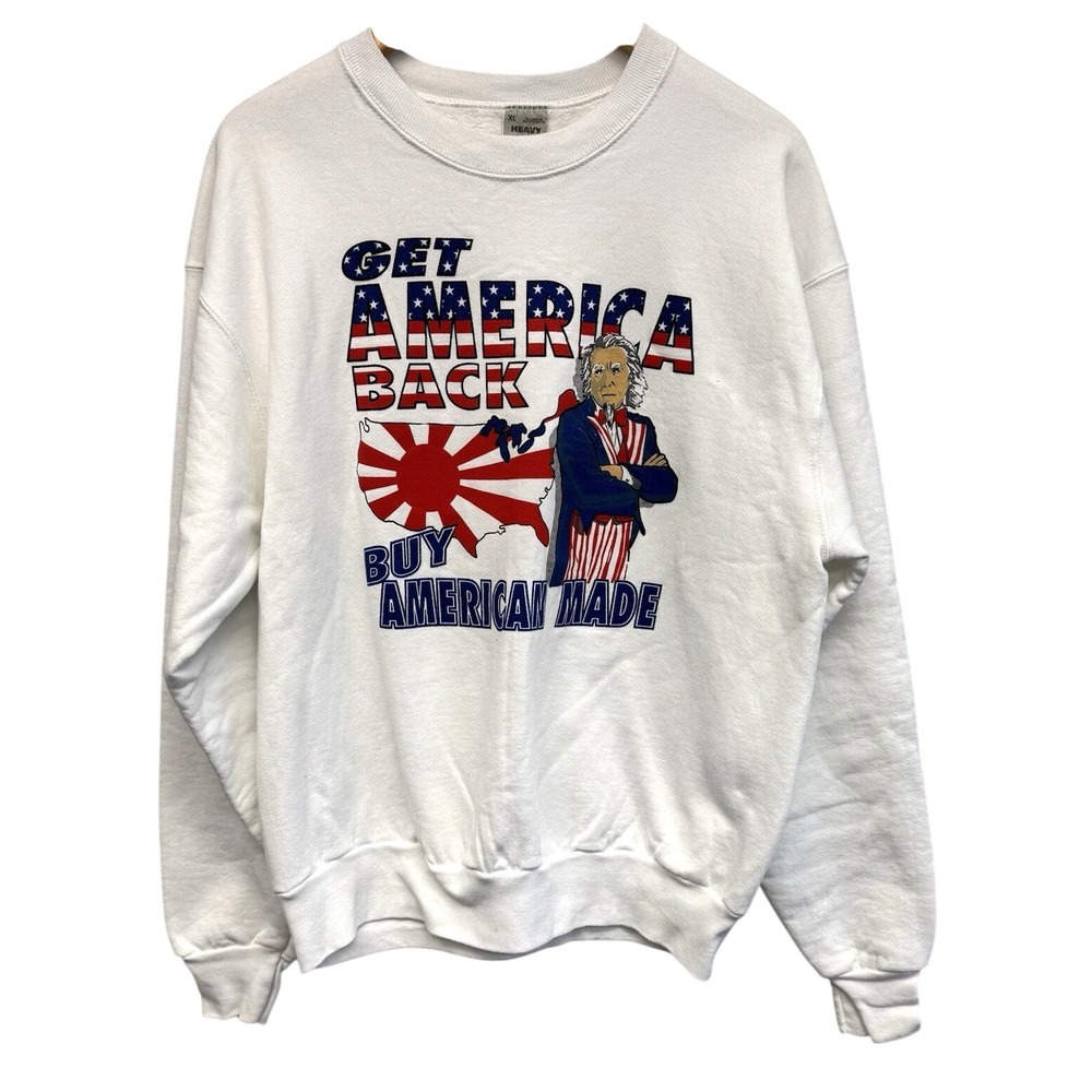 VTG USA Patriotic Uncle Sam Crewneck Sweatshirt S.S. BUY American Made FOTL L/XL